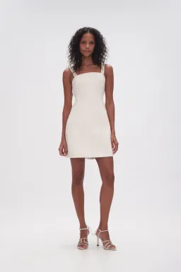 Aje Osa Braided Mini Dress White Size AU 4 for rent on The Volte - image 2