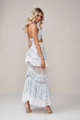 IXIAH Outlaw Top and Skirt Set light blue size 6 for rent on The Volte - image 4