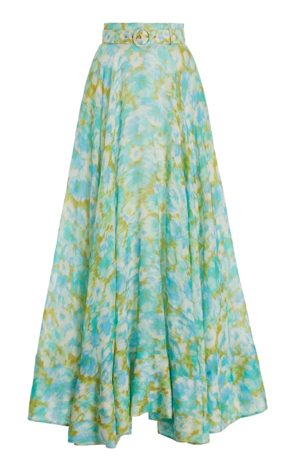Zimmermann High Tide Twist Crop Bodice & Maxi Skirt Set in Aqua Ikat Floral Size 1 / AU 10 - Image 4
