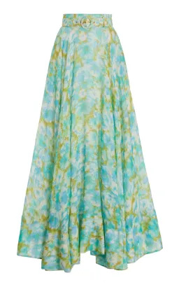 Zimmermann High Tide Twist Crop Bodice & Maxi Skirt Set in Aqua Ikat Floral Size 1 / AU 10 for rent on The Volte - image 4