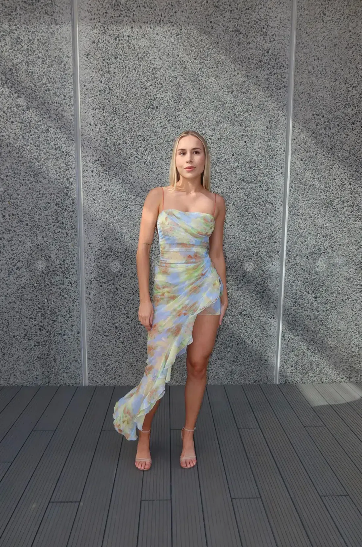 Bec & Bridge Zephyr Asym Dress Blue Blossom 8 - Image 1