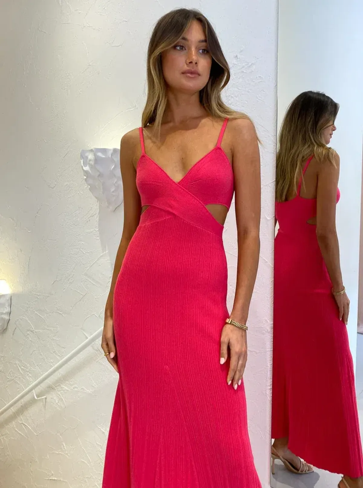 Anna Quan Sabrina Dress in Fucshia Pink Size 8 - Image 5