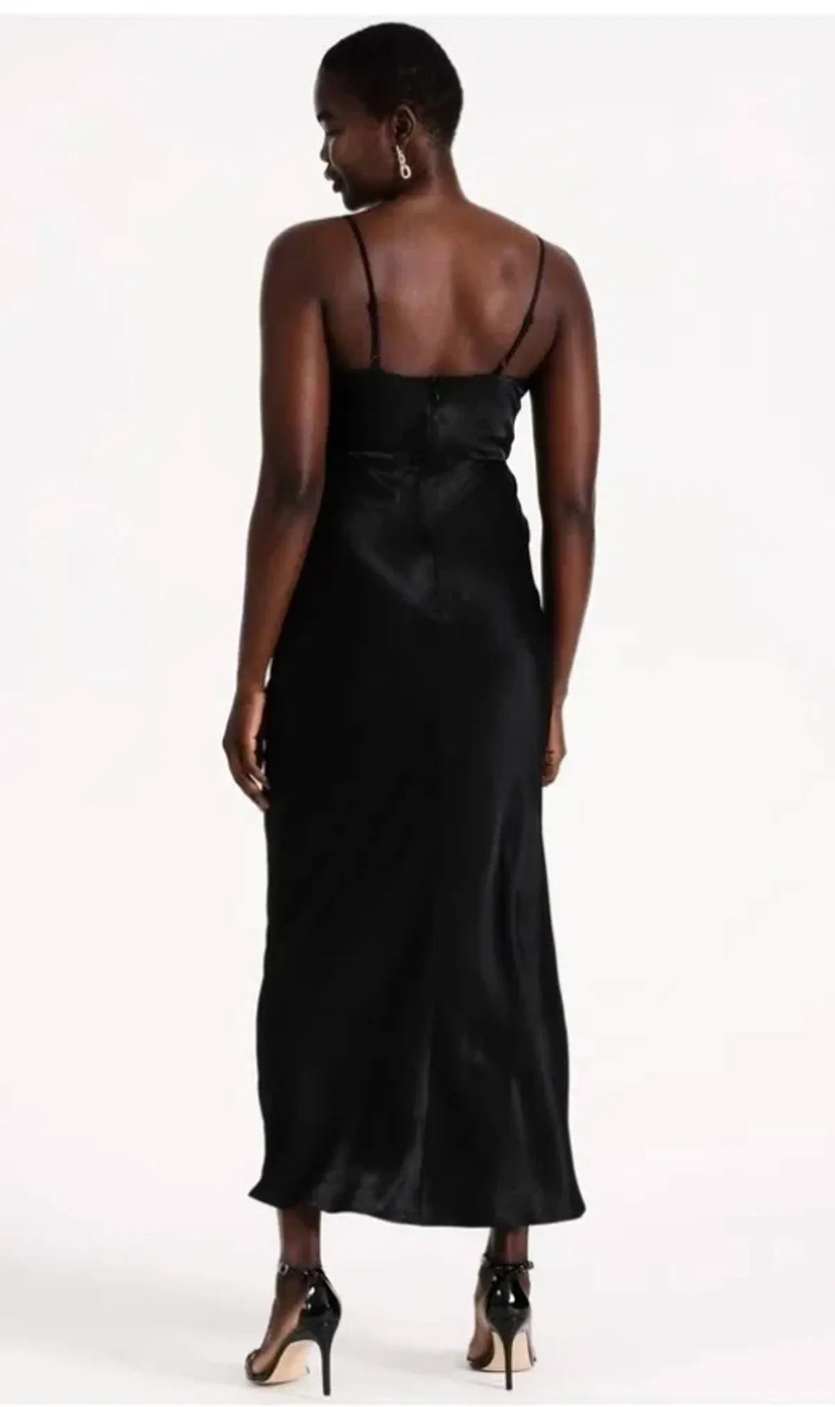 Wayne Cooper Cowl Neck Silk Slip Dress Black Size 16 - Image 2