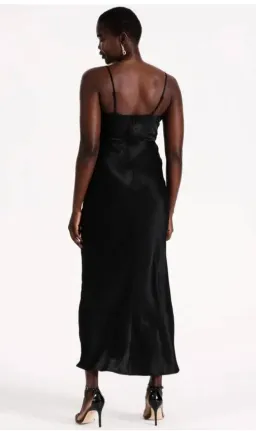 Wayne Cooper Cowl Neck Silk Slip Dress Black Size 16 for rent on The Volte - image 2