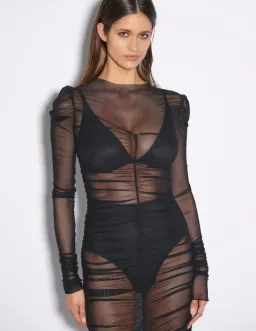 Effie Kats Rhodes Maxi Dress in Black Mesh Size XL / AU 14 for rent on The Volte - image 2