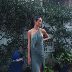 One Fell Swoop Harlequin Dress in Viridian Size 6 for rent on The Volte - image 4