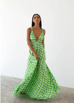 Le Salty Label Skylar Gown Green Multi Size M / AU 10 / medium for rent on The Volte - image 1