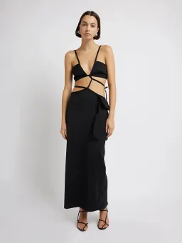 Christopher Esber Cross Bandeau Tie Dress Black Size 10 for rent on The Volte - image 1