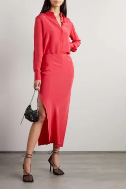 Christopher Esber Button Up Bias Shirt Dress Chilli Size 4 for rent on The Volte - image 1