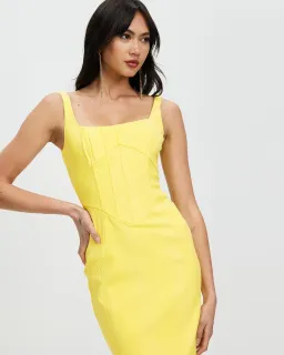 Derma Department Natalia Midi Dress Yellow Size 4 for rent on The Volte - image 2