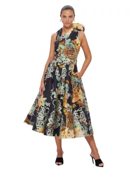 Leo Lin Bridget Halterneck Top and Myla Midi Skirt Azalea Print in Twilight Size 8 for rent on The Volte - image 1