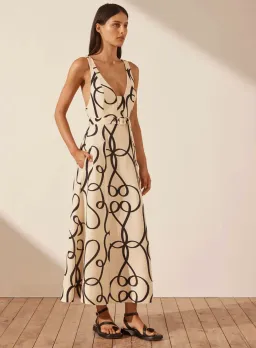 Shona Joy Cecelia Plunged Dress Print Size 8 for rent on The Volte - image 2