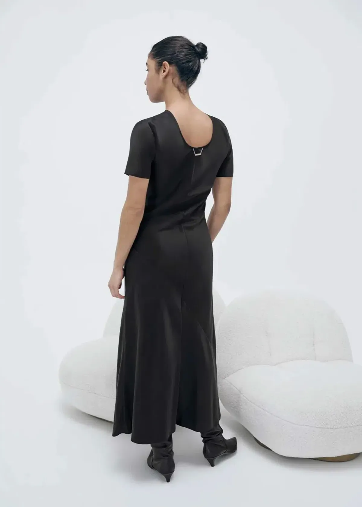 Silk Laundry Bias Dress Black Size 8 - Image 2