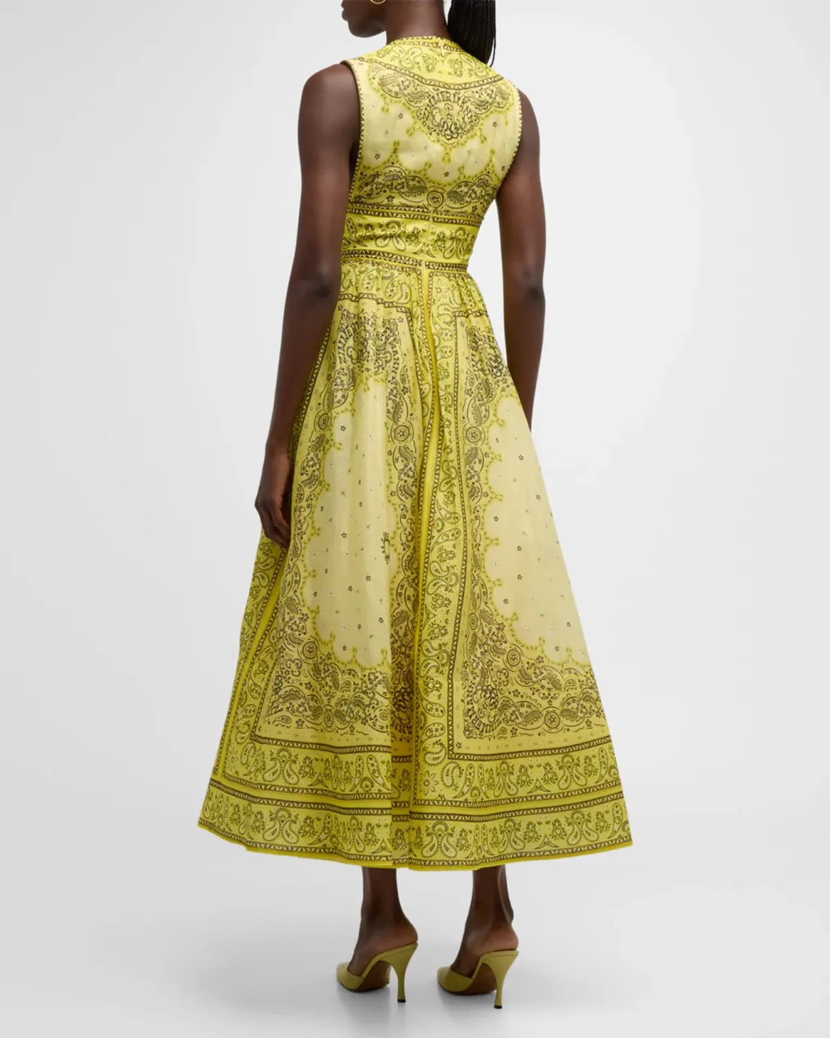 Zimmermann Matchmaker Bow Long Dress in Yellow Bandana Size 0 / AU 8 - Image 2