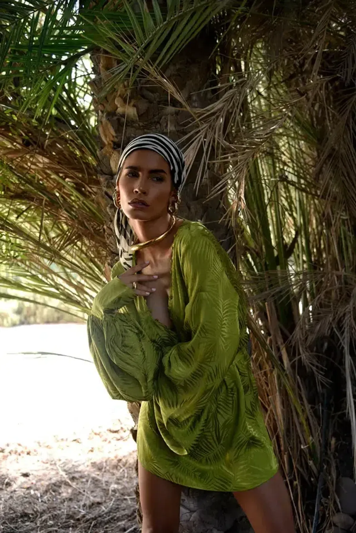 Rat & Boa Harlequin Dress Cypress Green Size Medium/ AU 10 - Image 1