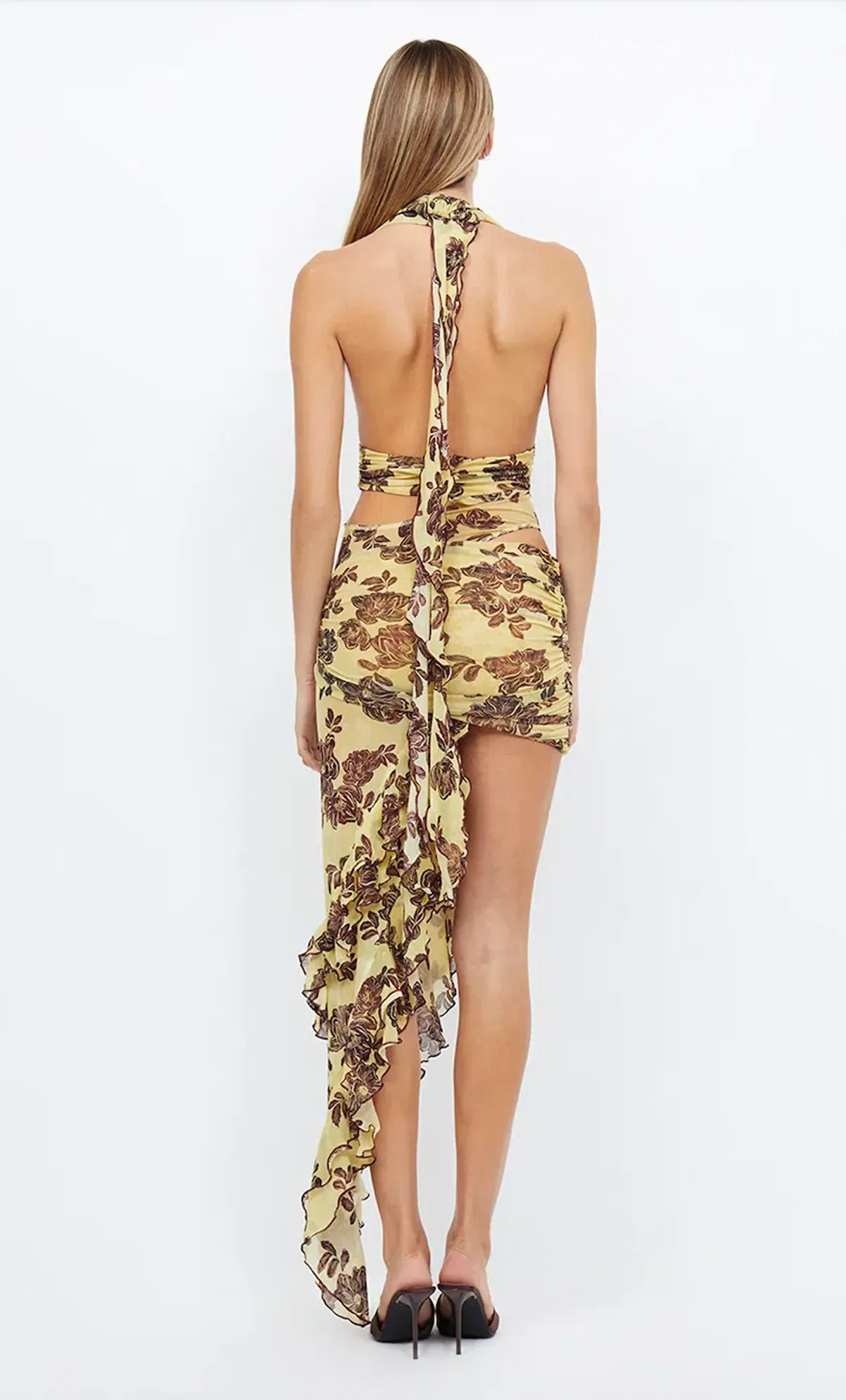 Bec & Bridge Malibu Bay Halter Dress in Yellow Floral Size 6 / AU 6-8 - Image 7