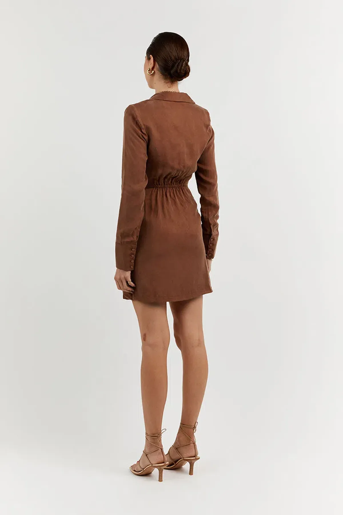 Dissh Sasha Tan Wrap Mini Dress Brown Size 6 - Image 2