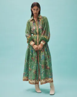Alemais Birdie Green Shirtdress With Sleeves Size AU 10 for rent on The Volte - image 1