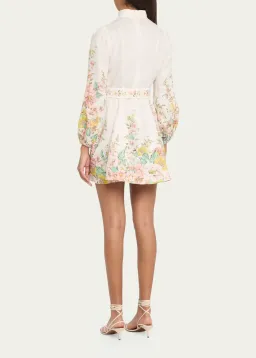 Zimmermann Matchmaker Buttoned Mini Dress in Ivory/Coral Floral Size 1/ AU 10 for rent on The Volte - image 2