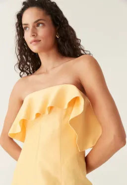Aje Shallows Strapless Gown Marigold Yellow Size 10 for rent on The Volte - image 2