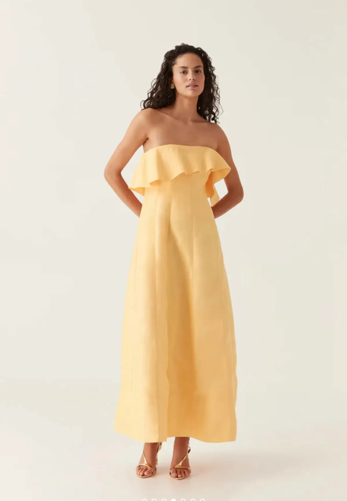 Aje Shallows Strapless Gown Marigold Yellow Size 12 - Image 1