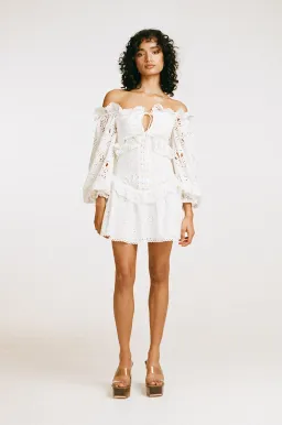 Zaco Moulin Mini Dress White Size XS / AU 6  for rent on The Volte - image 1