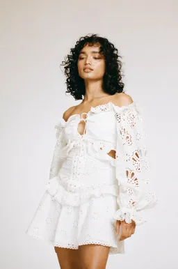 Zaco Moulin Mini Dress White Size XS / AU 6  for rent on The Volte - image 2