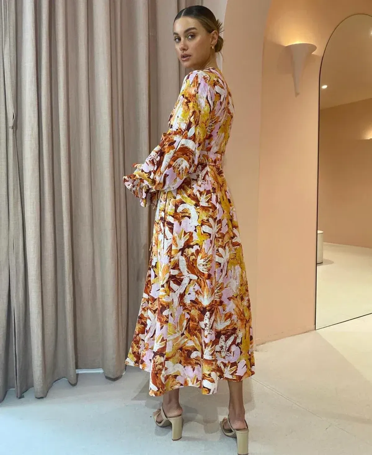 Acler Lydford Midi Dress in Lilac Brush Size 16 - Image 3