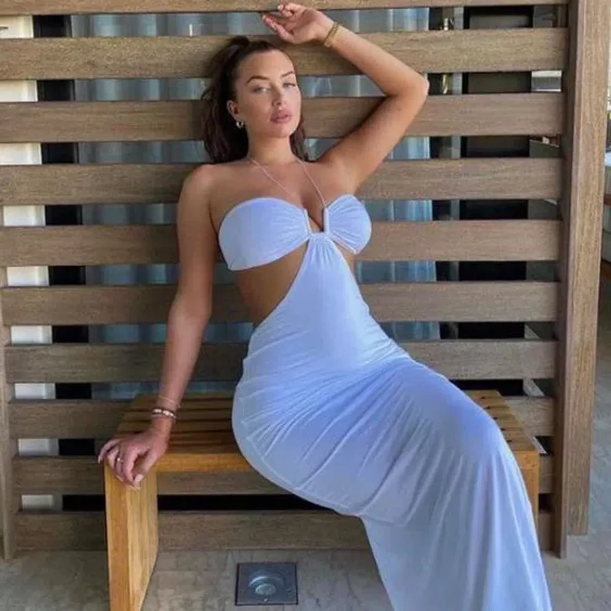 Natalie Rolt Willow Midi Dress in White Size 1 / AU 8 - Image 3