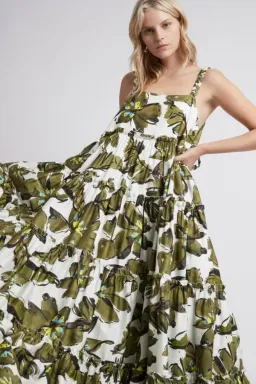 Aje Oasis Strap Maxi Dress Olive Leaf for rent on The Volte - image 2