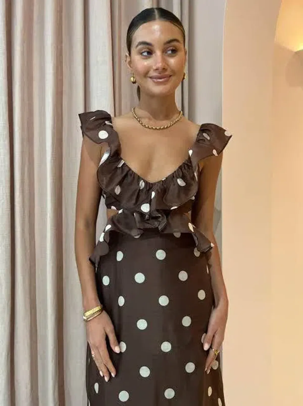 Sir the Label Vivi Frill Dress Marlon Polka Dot Size 8 - Image 2