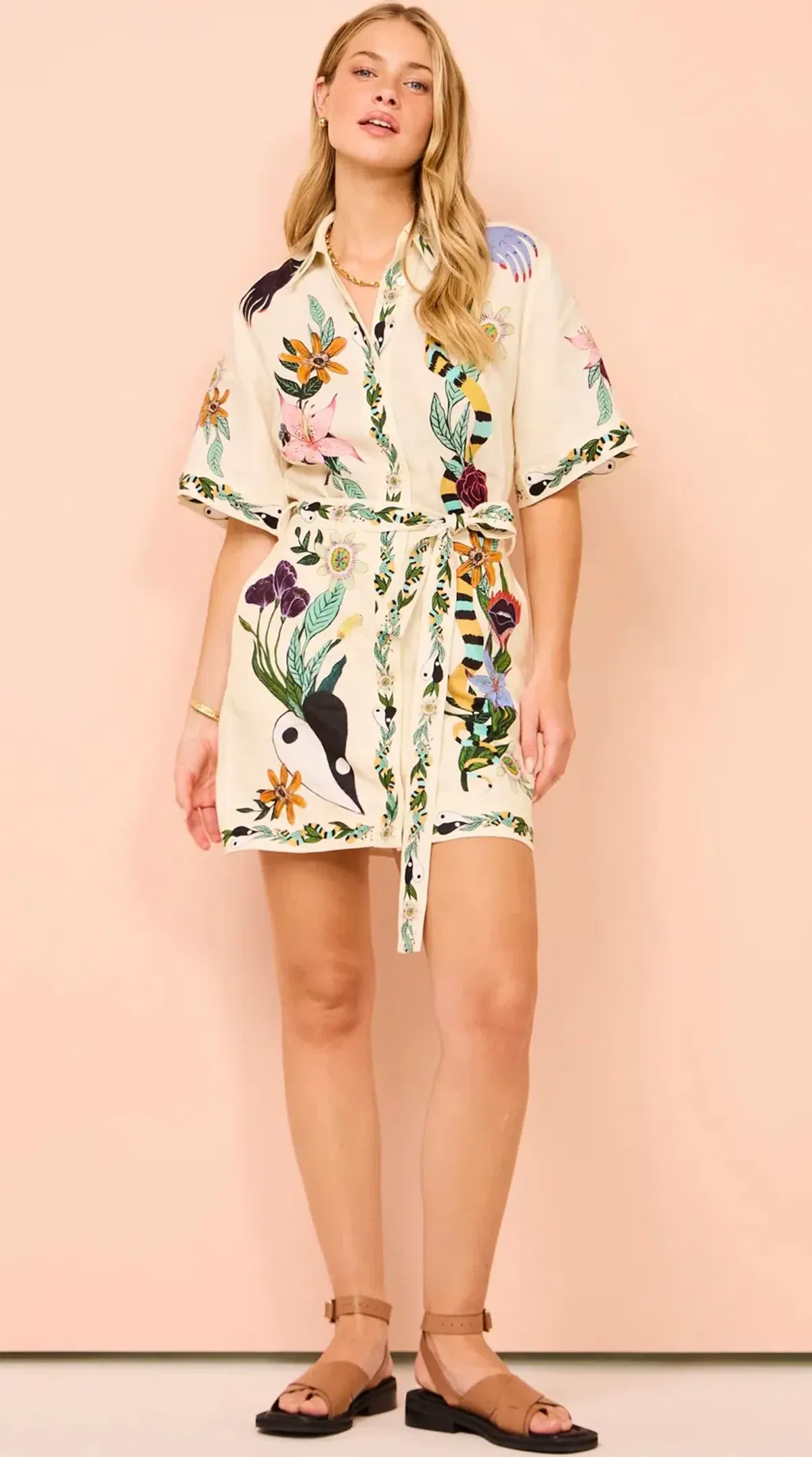 Alemais Meagan Mini Dress Print Size 6 - Image 4