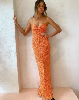 Bec & Bridge Cheri Maxi Dress Orange Size 14 for rent on The Volte - image 1
