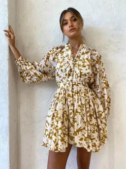 Acler Wolcott Mini Dress in Sienna Shadow Size 10 for rent on The Volte - image 2