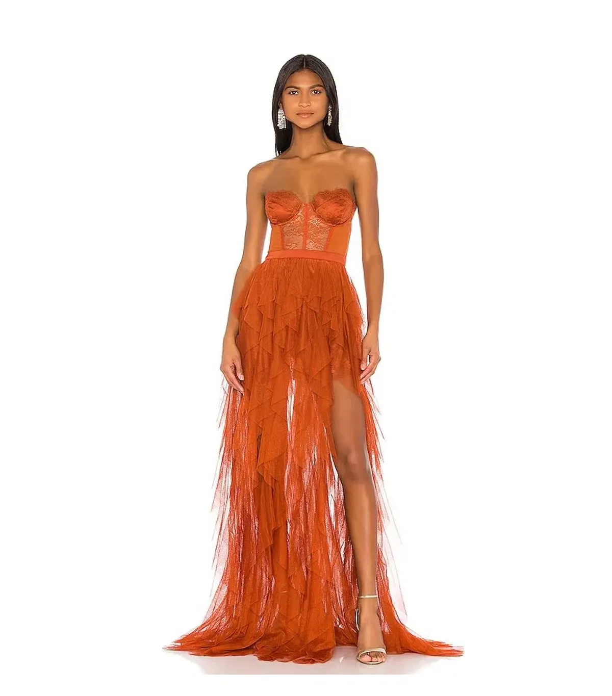 For Love and Lemons Bustier Gown in Rust Size 10  - Image 1