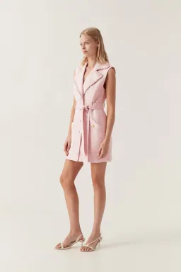 Aje Soft Pink Utility Mini Dress Blush Size 12 for rent on The Volte - image 2