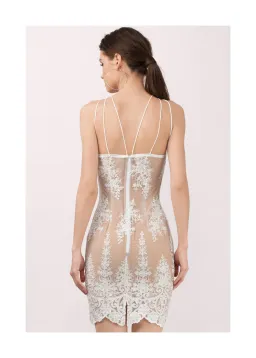 Winona Belle Lace Multi Strap Bodycon Dress in White Size 8 for rent on The Volte - image 2