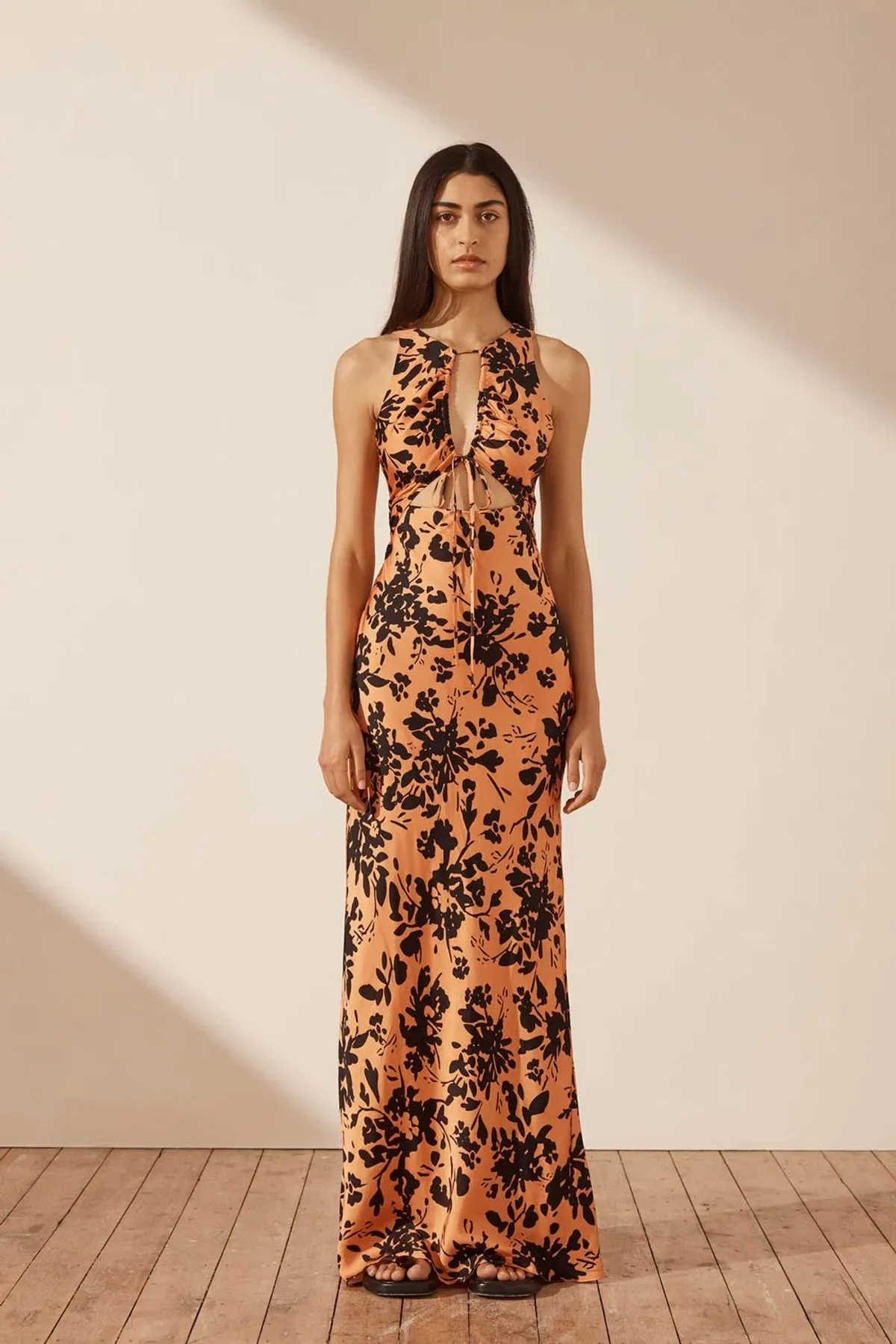 Shona Joy Solare Cut Out Front Maxi Dress Print Size 8 - Image 1