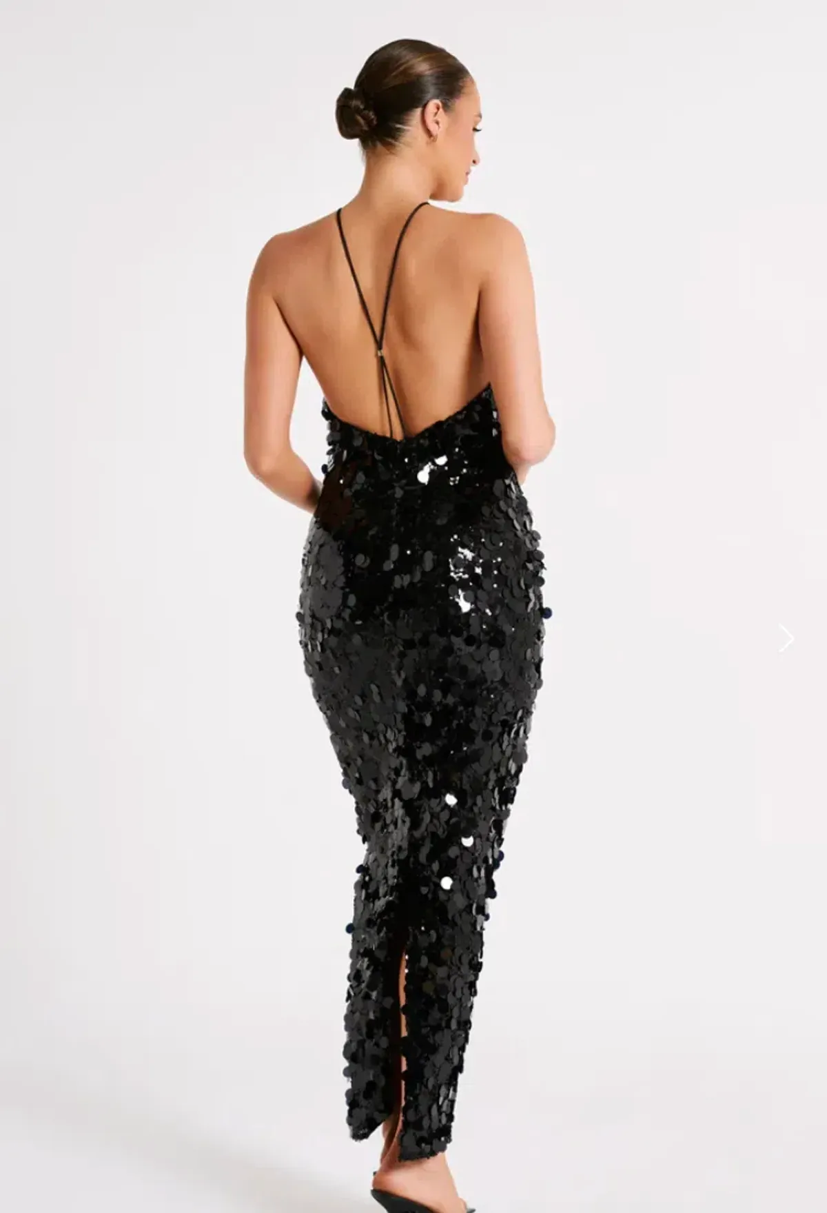 Meshki April Sequin Halter Maxi Dress Black Size 10  - Image 2