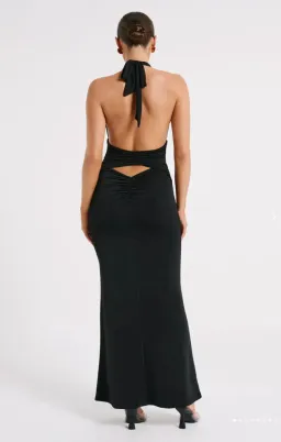 Meshki Jovanna Slinky Halter Maxi Dress Black Size 8  for rent on The Volte - image 2