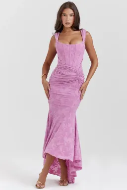 House of CB  Cesca Maxi Dress Rose Pink Floral Size 8  for rent on The Volte - image 1