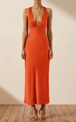 Shona Joy Milo Dress Orange Size 8  for rent on The Volte - image 4