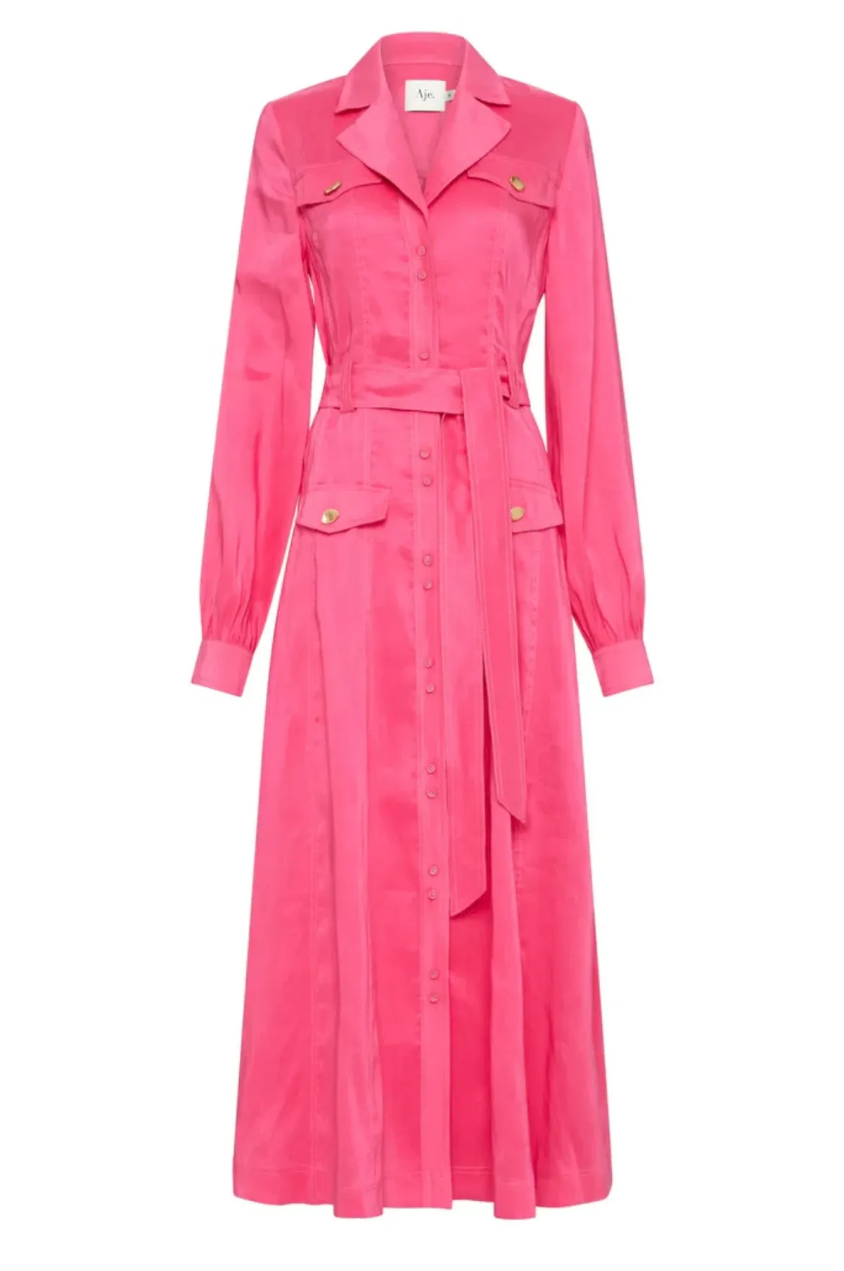 Aje Sophie Shirt Midi Dress Pink Size 16 - Image 3