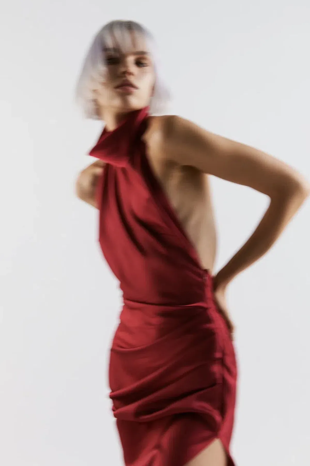 THE NEW ARRIVALS by İlkyaz Özel Valentina in Vin De Cerise Midi Dress Red Size 6/XS - Image 2