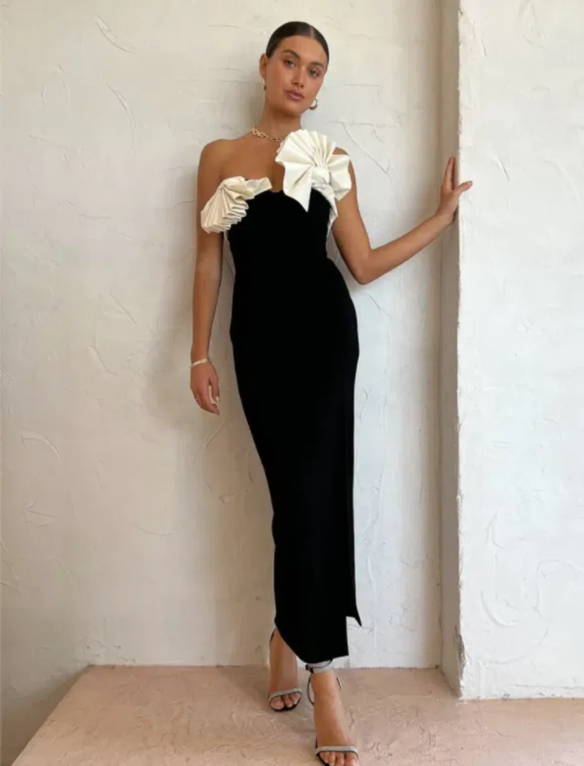 Rachel Gilbert Lavina Midi Dress Black/Ivory Size 0 / AU 6 - Image 6