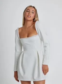 Odd Muse Ultimate Muse Pearl Mini Dress White Size S / AU 8 for rent on The Volte - image 3