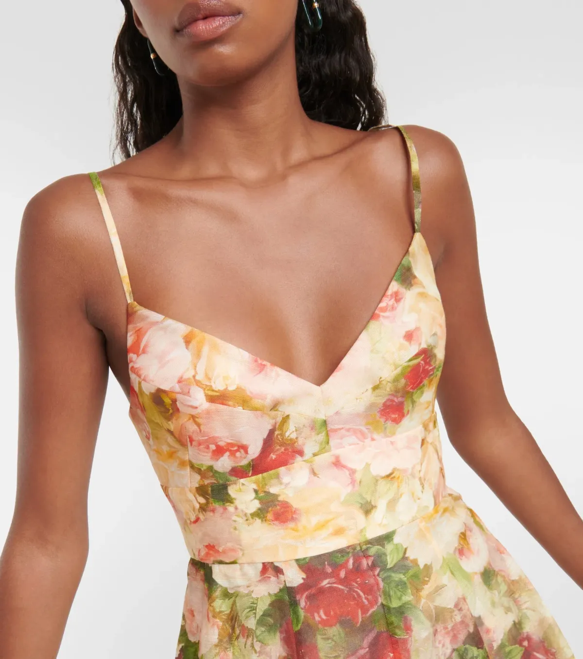 Zimmermann Luminosity Picnic Midi Dress in Rosy Garden Floral Print Size 1 / AU 10 - Image 2