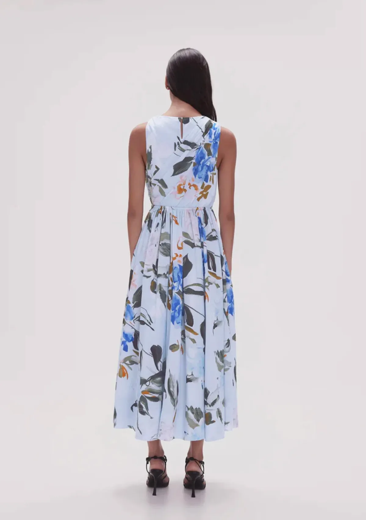 Aje Abbey Twisted Midi Dress in Divine Orchid Floral Size 16 - Image 2