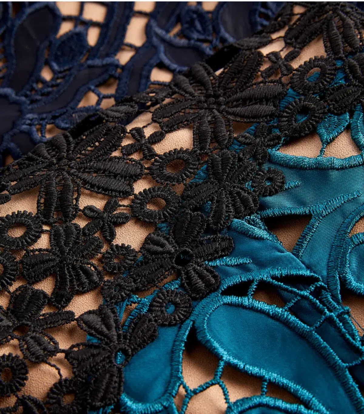 Self Portrait Lace Prairie Guipure Midi Dress Floral Size 8 - Image 5