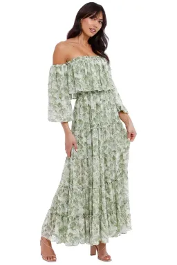 Misa LA Cassandra Maxi Dress in Floral Green Size 10 for rent on The Volte - image 3